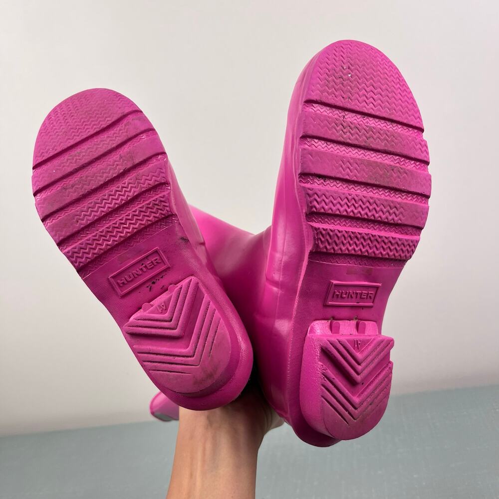 Hunter Kids Original Gloss Tall Rain Boots Pink 3 - Picture 8 of 10